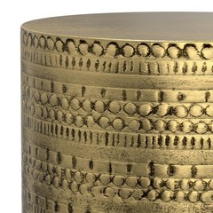 Pemberly Row Boho 15 ” Metal Large Accent Side Table in Antique Gold