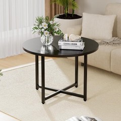 Round Coffee Table, Small Coffee Tables for Living Room, Wood Coffee Table