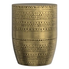 Pemberly Row Boho 15 ” Metal Large Accent Side Table in Antique Gold