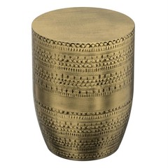 Pemberly Row Boho 15 ” Metal Large Accent Side Table in Antique Gold