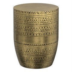 Pemberly Row Boho 15 ” Metal Large Accent Side Table in Antique Gold