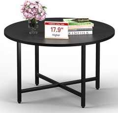 Round Coffee Table, Small Coffee Tables for Living Room, Wood Coffee Table