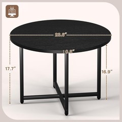 Round Coffee Table, Small Coffee Tables for Living Room, Wood Coffee Table