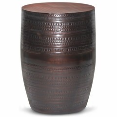 Simpli Home Johnsen Boho 15 ” Metal Large Accent Side Table in Oil Rubbed Bronze
