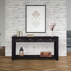 Console Table Accent Sofa Table with 4 Drawers Storage for Entryway Living Room