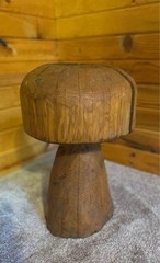 Vintage Hand Carved Mushroom Stool – Unique Sie Table/Accent Piece- 17″ H