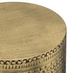 Pemberly Row Boho 15 ” Metal Large Accent Side Table in Antique Gold